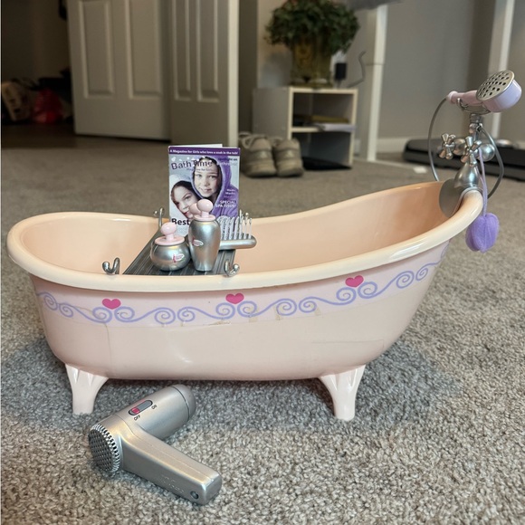 American Girl Other - American Girl Doll Pink and Purple Toy Bathtub Set